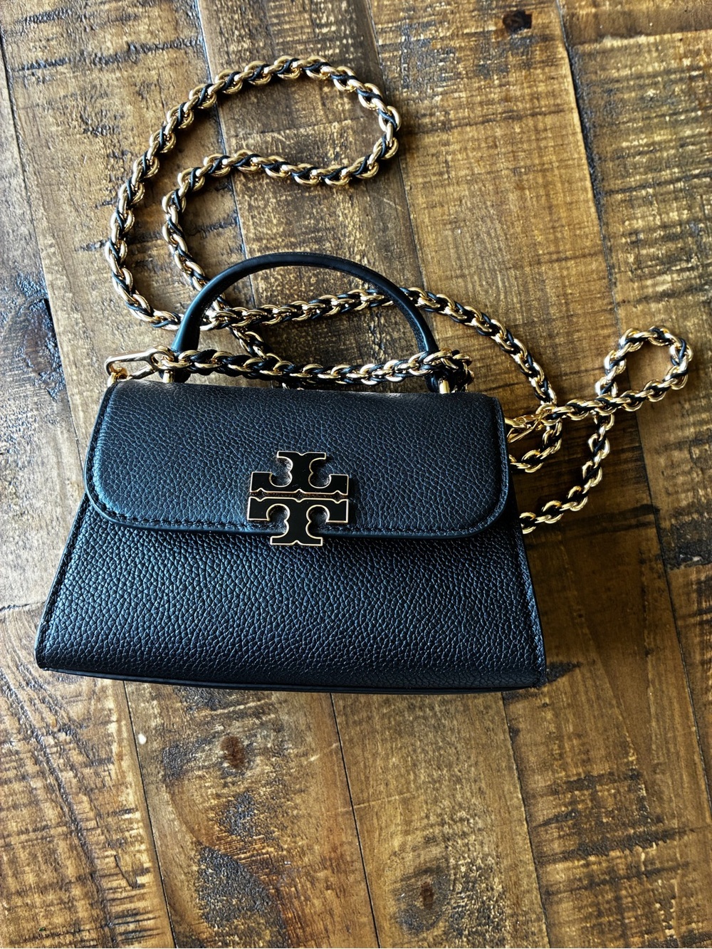Tory Burch Black Leather Mini Satchel